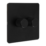 VERTICANA® WALL DIMMER 2-WAY BLACK - wall-mounted dimmer, double switch 