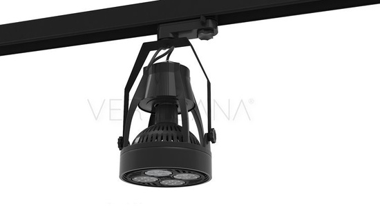 Lighting kit VERTICANA® 2x light bulb rail holder | BLACK | 45° lens