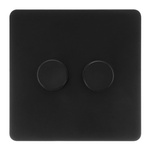VERTICANA® WALL DIMMER 2-WAY BLACK - czarny ściemniacz ścienny, podwójny